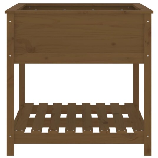 vidaXL Plantekasse med hylle honningbrun 82,5x82,5x81 cm heltre furu