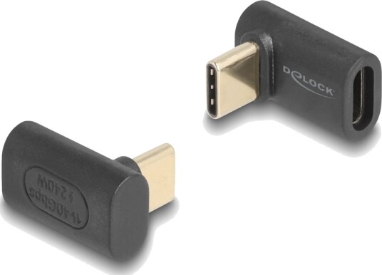 Delock Usb Adapter Usb C Hann Vinklet Til Usb C Hunn Thunderbolt 4 48 V 5 A Støtte For Power Delivery 3,1 Opp Til 240 W Strømforsyningsstøtte 8K 60Hz Støtte Up To 40 Gbps Data Transfer Rate Antrasitt