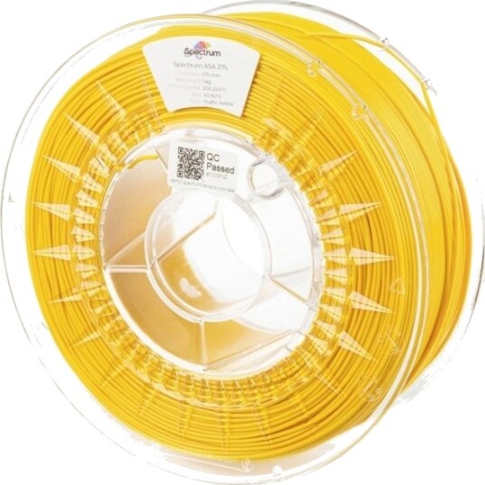 Spectrum Filaments 80509 Asa 275 Traffic Yellow Filament Asa Slagfast Værbestandig Uv-Bestandig 1.75 Mm 1000 G Trafikgul (1 Stk.)