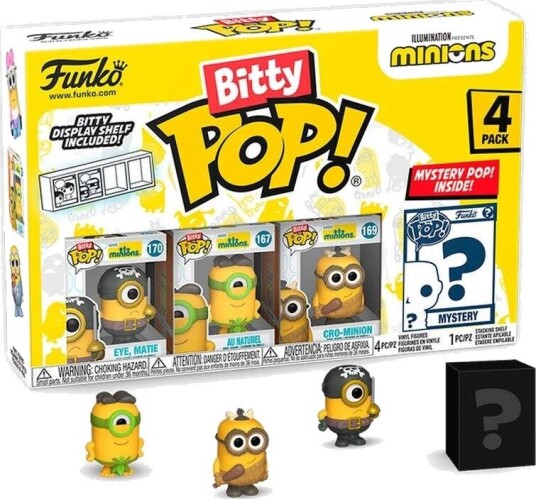 Northix Blisterpakke med 4 Bitty POP Minions samleobjekter