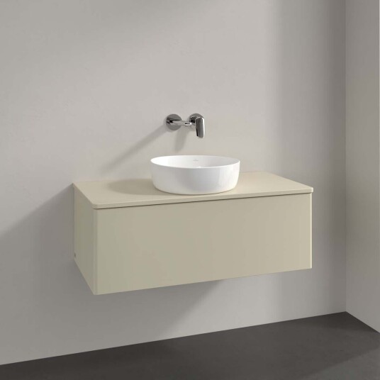 Villeroy & Boch Antao Servantskap med 1 skuff 100x50x36 cm u/lys Grå Matt Villeroy & Boch Antao Servantskap med 1 skuff 100x50x36 cm u/lys Grå Matt