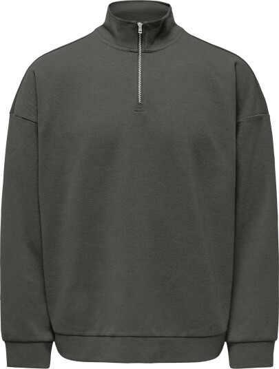 ONLY & SONS Onsnewkodyl Ovz Ls Halfzip High Neck Vd Grey M