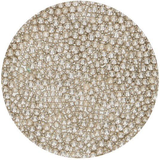 Funcakes Kakestrø Sukkerperler Metallic Sølv 80g
