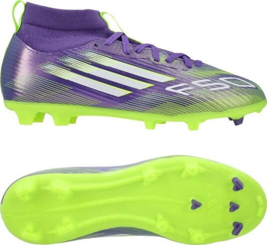 adidas F50 League Mid FG/AG Radiant Blaze Lilla/Fottøy Hvit/Sitron Barn størrelse 28 adidas F50 League Mid FG/AG Radiant Blaze Lilla/Fottøy Hvit/Sitron Barn størrelse 28