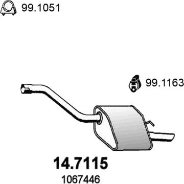 Bakre eksospotte ASSO 14.7115 Bakre eksospotte ASSO 14.7115