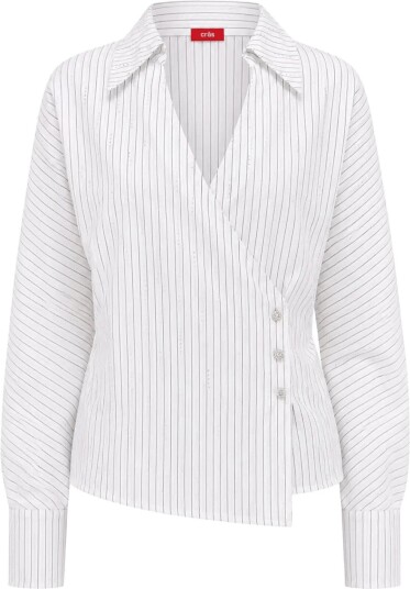 crās Esmecras Shirt   WHITE STRIPE SPARKLE   34