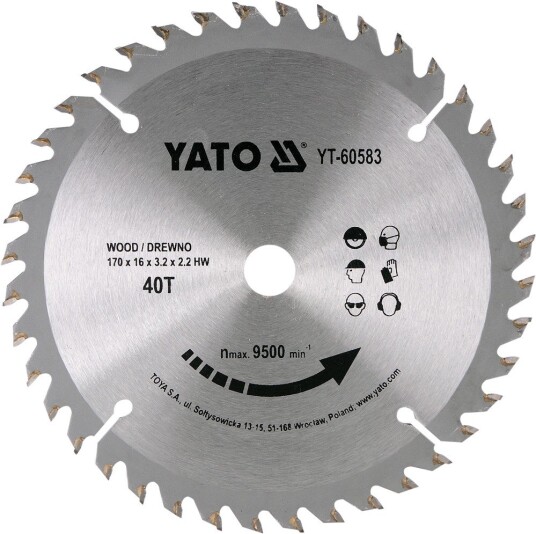 YATO 170mm Mellomleggsskive til vinkelsliper med Blisterpakke