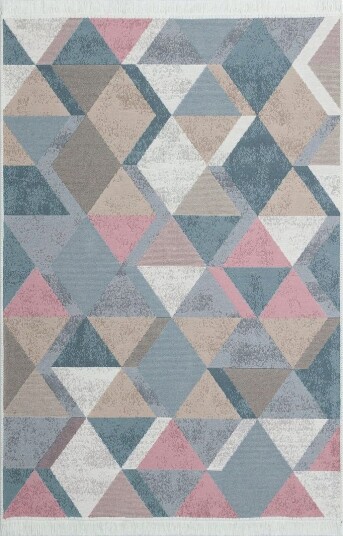 Matte AR 10 - Blå, Rosa - Blå/Rosa/Beige/Grå/Bomull