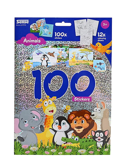 Sense Gulliga Djur 100 Stickers Hologram - Multi/patterned - ONE SIZE