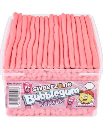 100 stk Sweetzone Bubblegum Pencils / Godteristenger   Halal Sertifisert