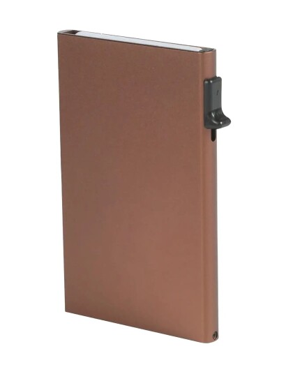 Tony Perotti Furbo Single Aluminum Cardholder Brown ONE SIZE Tony Perotti Furbo Single Aluminum Cardholder Brown ONE SIZE