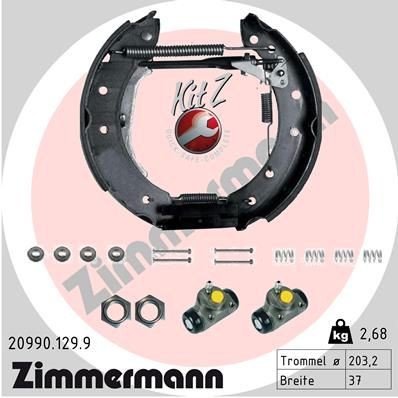 Bremsesko sett ZIMMERMANN 20990.129.9 Bremsesko sett ZIMMERMANN 20990.129.9