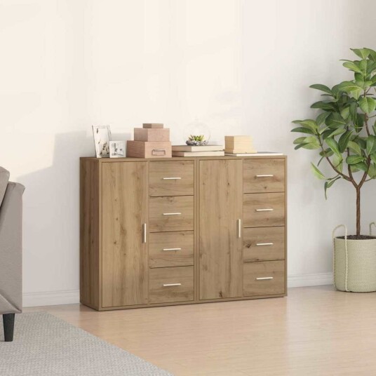 Sideboards 2 stk Artisan Eik 60x31x84 cm Konstruert tre Sideboards 2 stk Artisan Eik 60x31x84 cm Konstruert tre