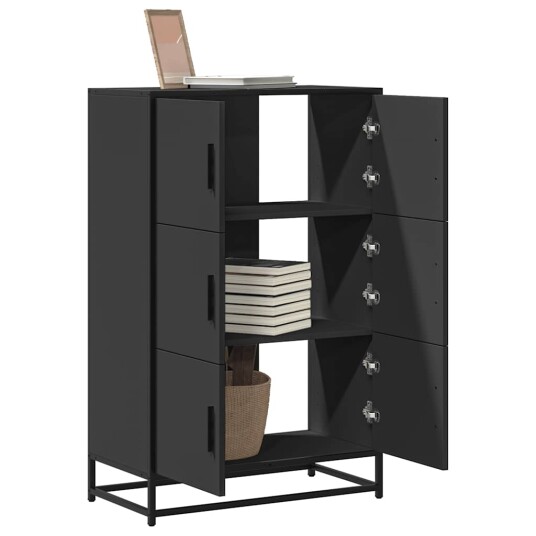 Highboard svart 68x35x106,5 cm konstruert tre og metall 8721102841286