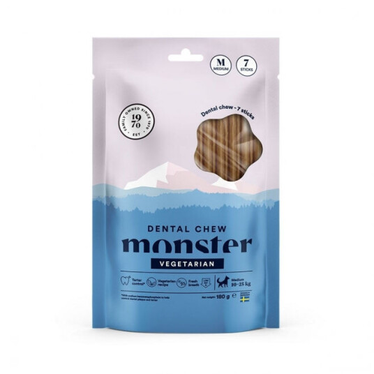 Monster Pet Food Monster Dog Dental Chew Vegetarian Medium (7-Pack)