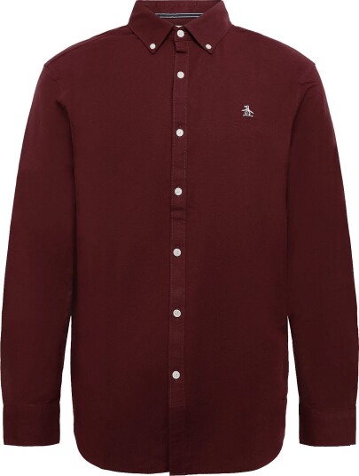 Original Penguin Ls Oxford Strtch No   Burgundy   XL