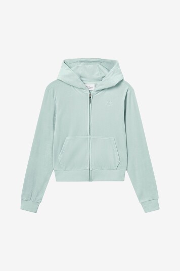 Juicy Couture Hettegenser Tonal Zip Through Hoodie Grå