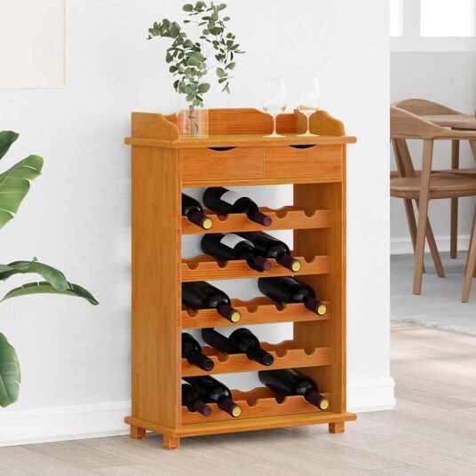 vidaXL Vinhylle Brun 90 x 60 x 30 cm Heltre furu vidaXL Vinhylle Brun 90 x 60 x 30 cm Heltre furu