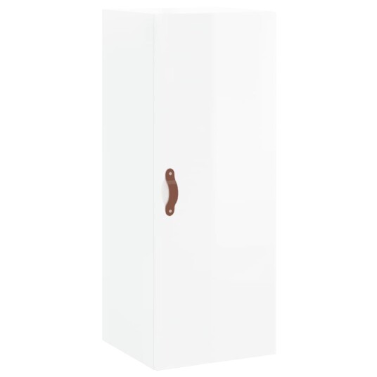 vidaXL Highboard høyglans hvit 34,5x34x180 cm konstruert tre 8720845484415