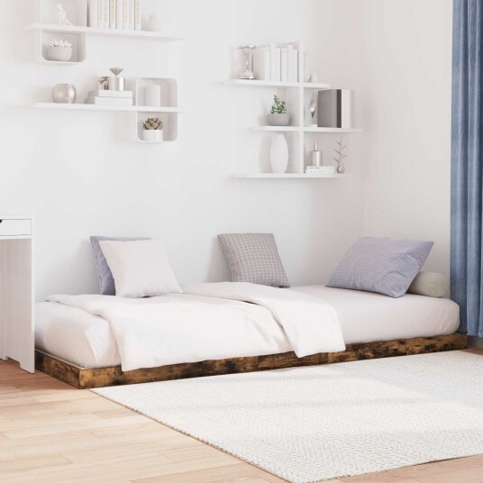 Gulvbedramme Røkt eik 80 x 200 cm Konstruert tre