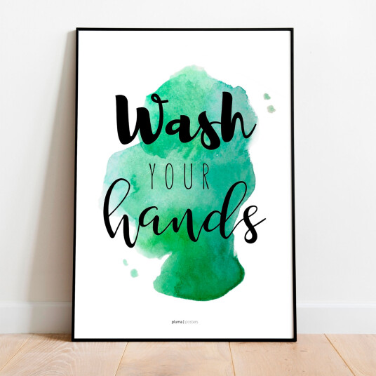 Wash your hands - Grøn av Pluma Posters Wash your hands - Grøn av Pluma Posters