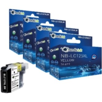 Nordicink Paket: 4 Blekkpatroner, svart, cyan, magenta, gul NB-LC125MP
