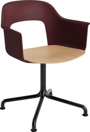 Hay Layout 252 spisestol med armlener og svingbar eik/bordeaux/ Sort