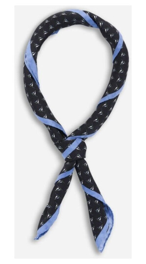 Neck Scarf Silk - Dark Blue-Blue Sailboat