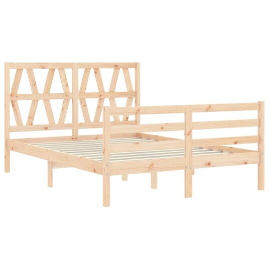 vidaXL Sengeramme med hodegavl 140x190 cm heltre 8720845995263
