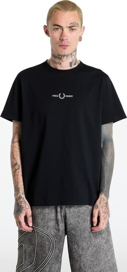 Fred Perry Embroidered T Shirt Black S
