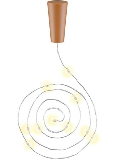 Goobay Lyskjede til flasker, 3 x 10 LED inkl. timer, sølv Goobay Lyskjede til flasker, 3 x 10 LED inkl. timer, sølv