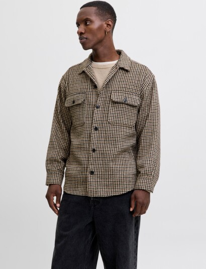 Jack & Jones Jjebradley Ollie Overshirt Ls Noos Brown XL