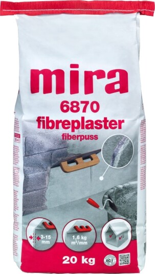 Mira 6870 Grå Fibreplaster Fiberpuss 20kg