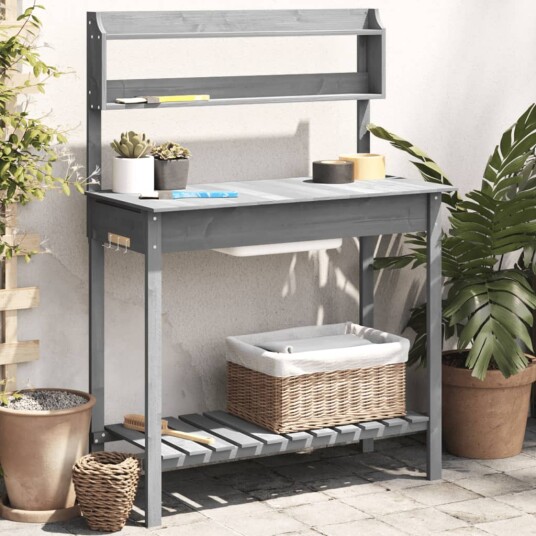 Pottebord med skap 147,5x44x139,5 cm heltre gran Pottebord med skap 147,5x44x139,5 cm heltre gran
