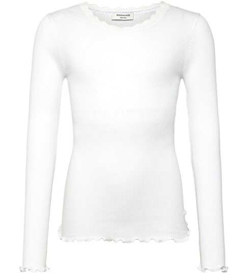 Rosemunde Kids Rkbalta Modal Ls Lace T-Shirt White 164