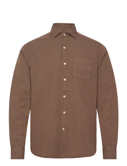 Oscar Jacobson Reg Fit Wide Spread C Gd Twill - Brown - M