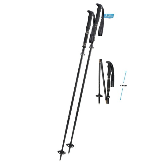 Komperdell Carbon FXP4 Exp. Vario winterselvmonterende 4-delt stav, 120-140 cm