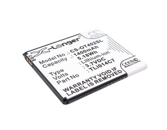 Alcatel One Touch Pixi First batteri (1400 mAh 3.7 V, Sort)