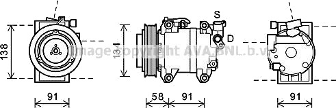 AC kompressor PRASCO DNK344 AC kompressor PRASCO DNK344
