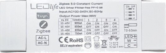 Ledlife 36W / 750 900mA CCT driver til LED panel   15 40V Zigbee Hue kompatibel CCT justerbar