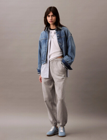Calvin Klein Jeans Monologo French Terry Jogger - Grey - L Calvin Klein Jeans Monologo French Terry Jogger - Grey - L