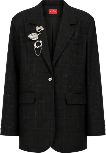 crās Aishacras Blazer   DARK GREY CHECK   34