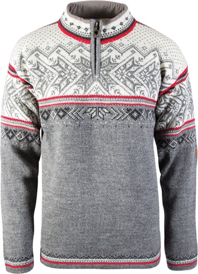 Dale of Norway Men's Vail Sweater Smoke/Raspberry/Off White S Dale of Norway Men's Vail Sweater Smoke/Raspberry/Off White S
