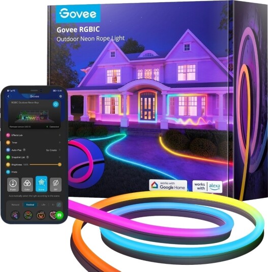 Govee RGBIC Neon Rope Light Utendørs 10m Govee RGBIC Neon Rope Light Utendørs 10m