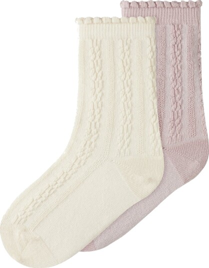 Lil" Atelier Sokker   2 pack   NmfKendra   Turtledove/Hushed Vio   Lil Atelier   25/27   Sokker Hvit Rosa