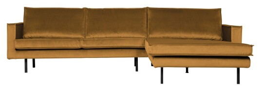 BePureHome Rodeo 3-seter. Sofa m/høyrevendt sjese - Okker Velur