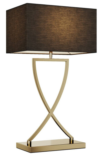 Lucande Evaine bordlampe messing svart skjerm Lucande Evaine bordlampe messing svart skjerm
