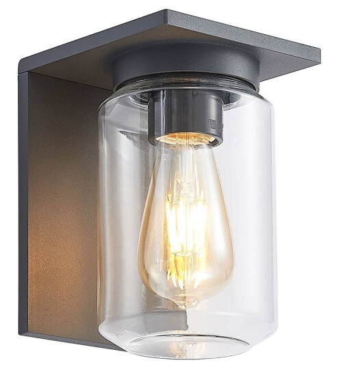 Lucande Semka utendørs vegglampe, mørkegrå