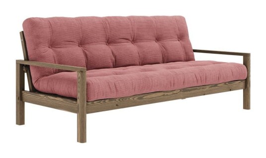 Karup Design Knob Sovesofa, Brun lakkert furu, Sorbet Pink Unoliving 1733432-13-0 1733432-06-0 Karup Design Knob Sovesofa, Brun lakkert furu, Sorbet Pink Unoliving 1733432-13-0 1733432-06-0