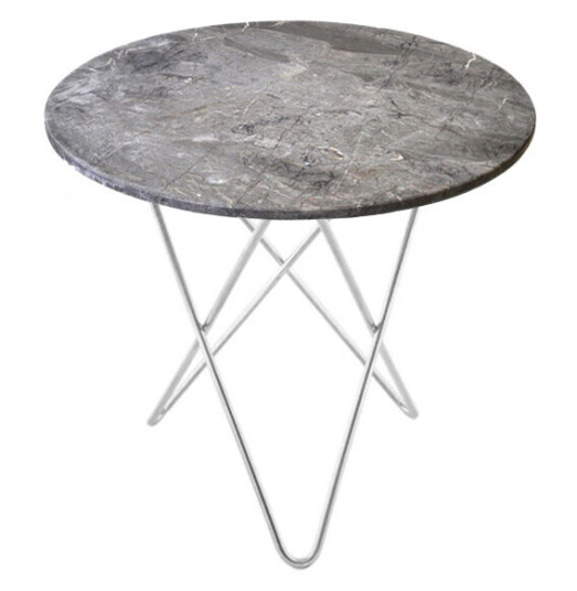 Ox Denmarq Mini O Table salongbord marmor grå, rustfritt stativ